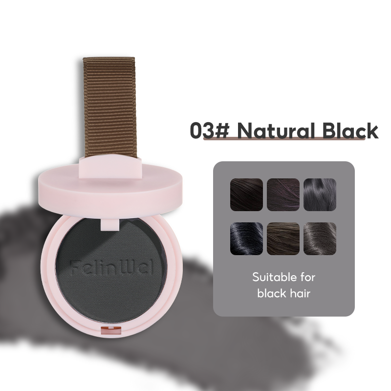 FelinWel Hairline Shadow Powder – Root Touch-Up, Mirror & Puff, 4 Shades