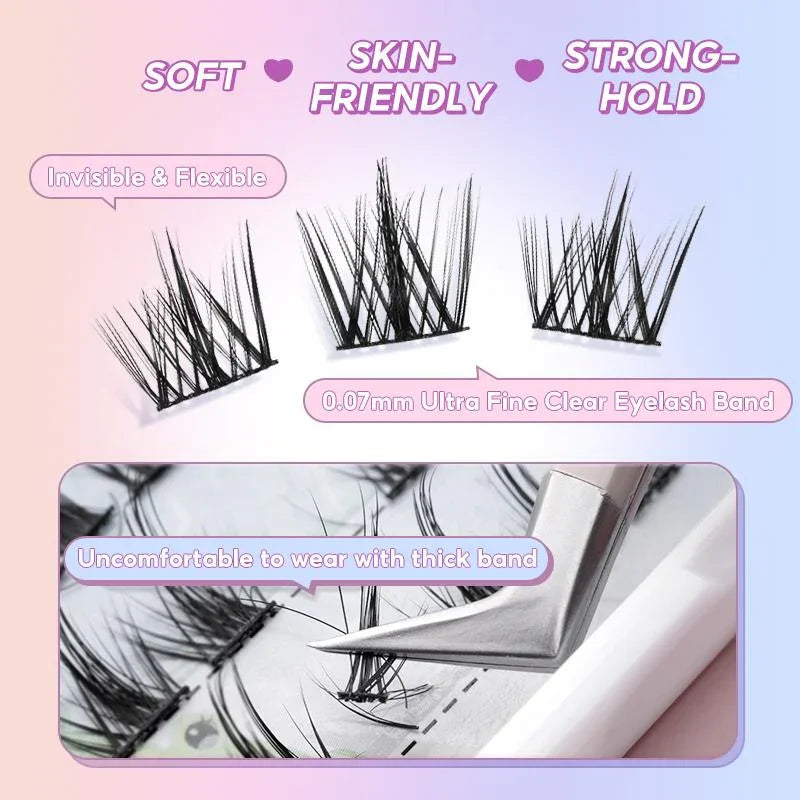 FelinWel Sunflower & Flame Cluster Lashes – Upper & Lower for All Eye Shapes