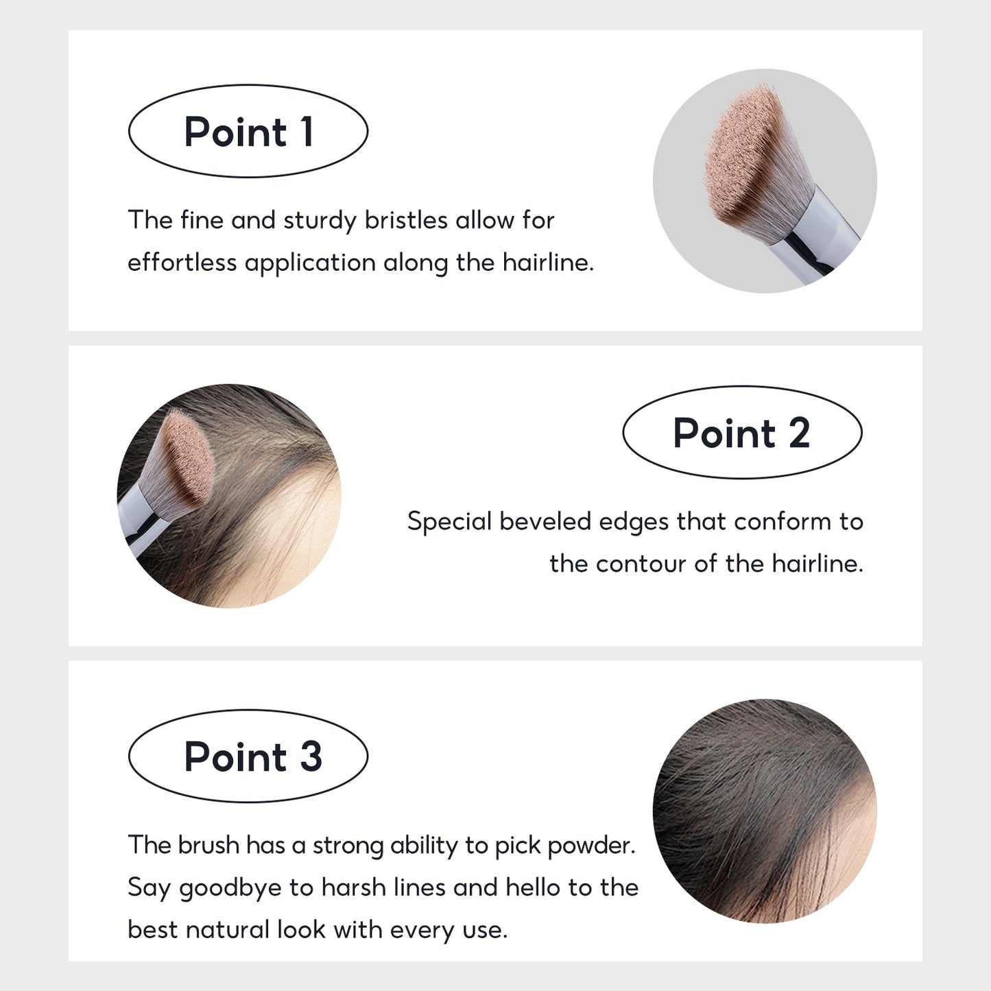 FelinWel - Hairline Powder Brush, Slope Brush, Soft, Precise Blending, Multifunctional, High-quality Fiber, Vegan