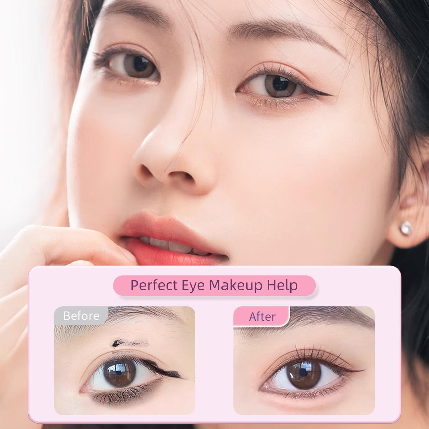 FelinWel - Multifunctional Eye Makeup Aid Protector, Mascara And Eyeshadow Applicator Pad, Eyeliner Guide, Reusable, For Beginners