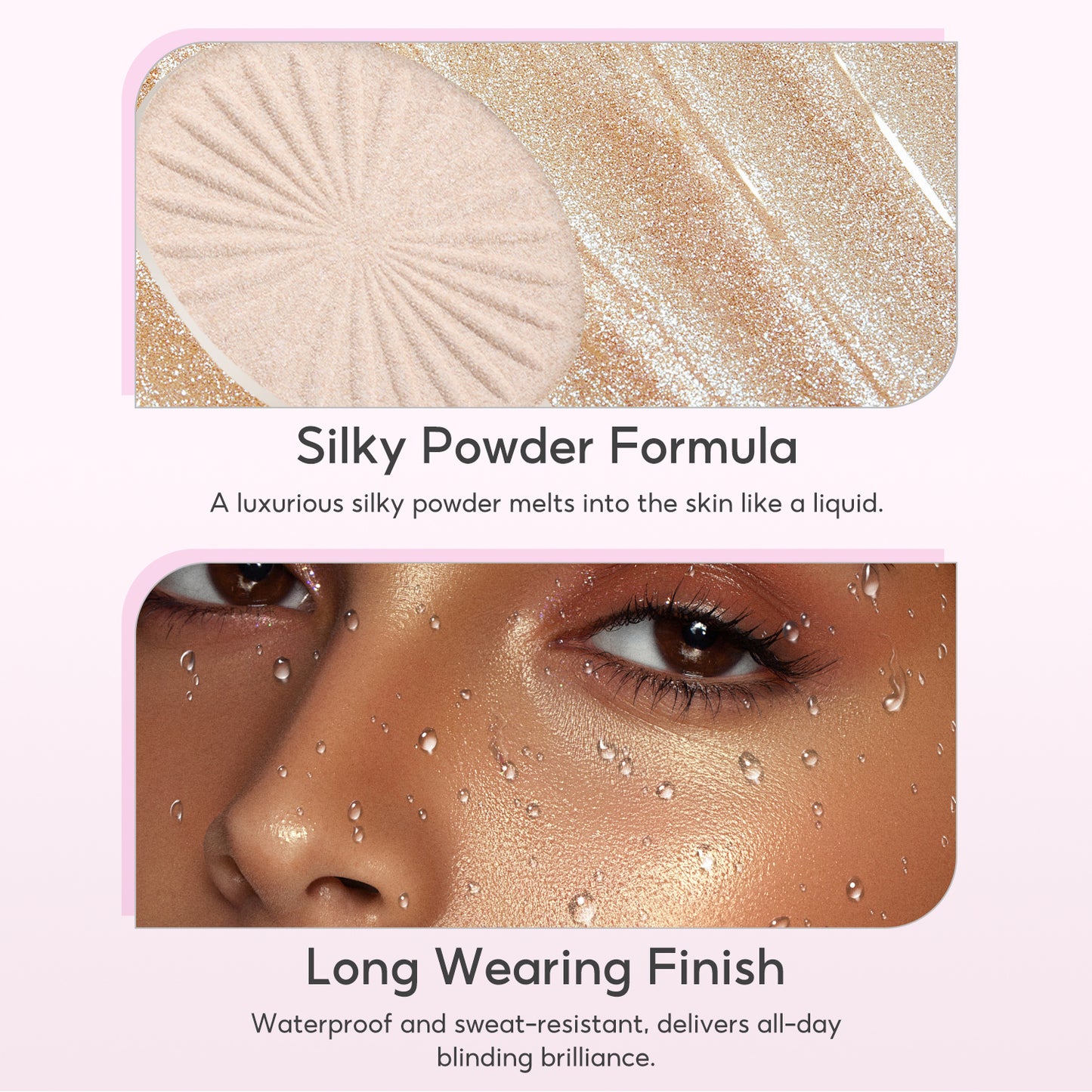 FelinWel Shiny Diamond Highlighter Palette Shimmer Glow Highlighting Powder