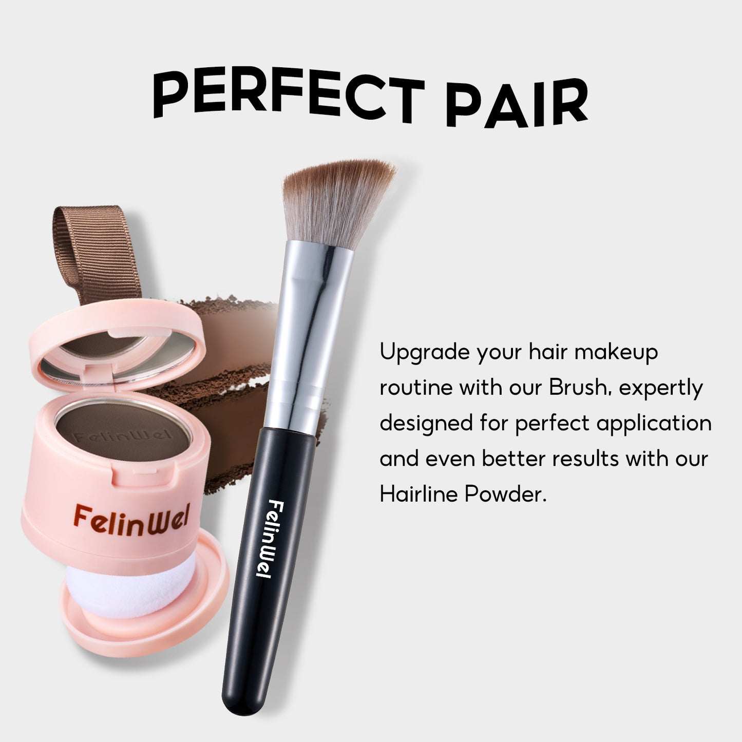 FelinWel - Hairline Powder Brush, Slope Brush, Soft, Precise Blending, Multifunctional, High-quality Fiber, Vegan