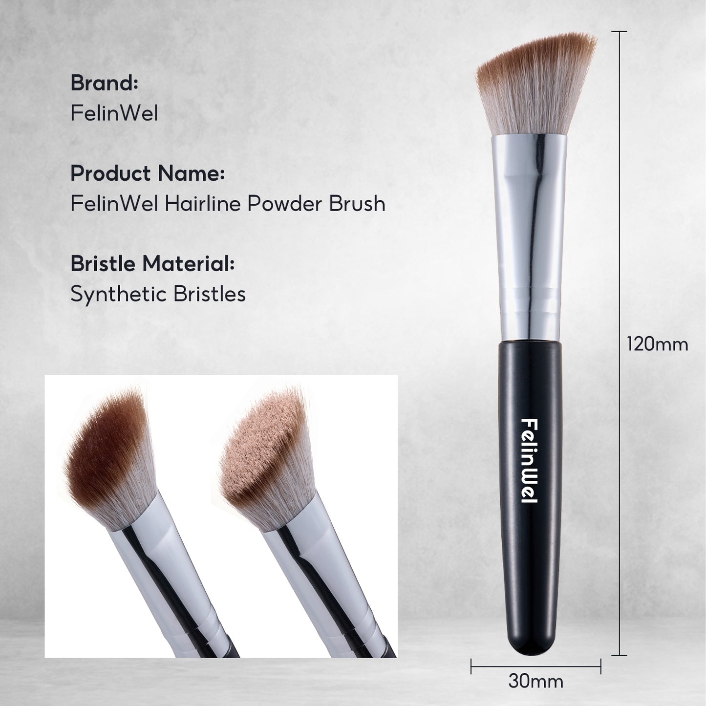 FelinWel - Hairline Powder Brush, Slope Brush, Soft, Precise Blending, Multifunctional, High-quality Fiber, Vegan