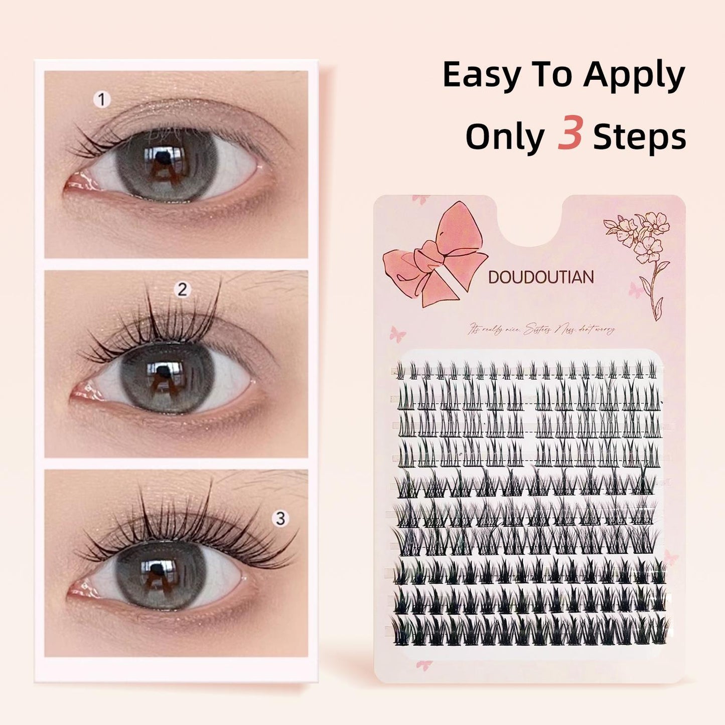 FelinWel - 4 Styles Upper & Bottom Cluster Lashes Extensions, Large Capacity 160 Pcs DIY False Eyelashes Individual Reusable Soft Natural