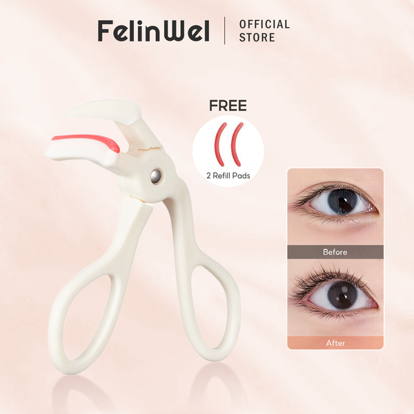 FelinWel Portable Eyelash Curler, Wide Angle Lash Curler with 2 Refill Pads