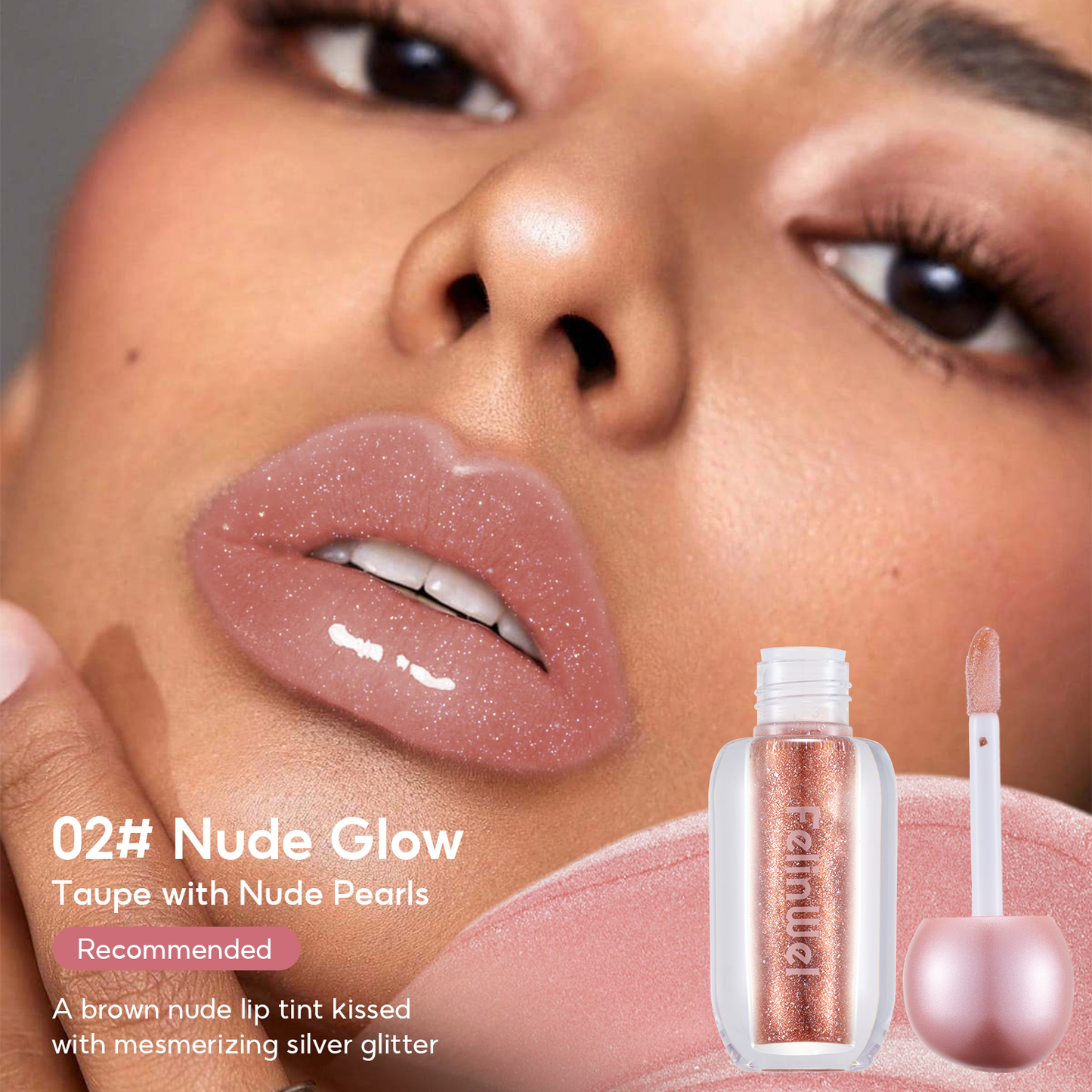 FelinWel Super Sparkly Lip Gloss, Shining and Nourishing, Fresh Texture, Buildable Formula, One for Multipurpose