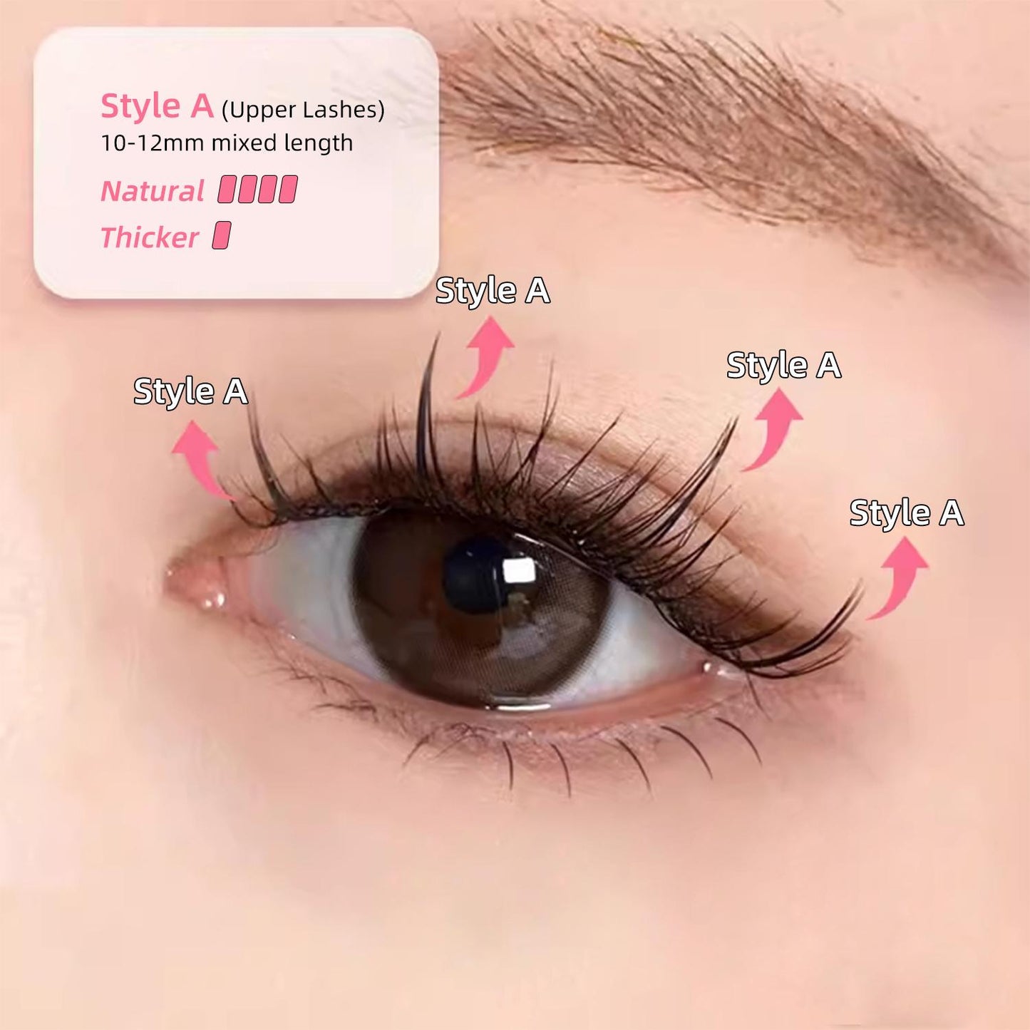 FelinWel - 4 Styles Upper & Bottom Cluster Lashes Extensions, Large Capacity 160 Pcs DIY False Eyelashes Individual Reusable Soft Natural