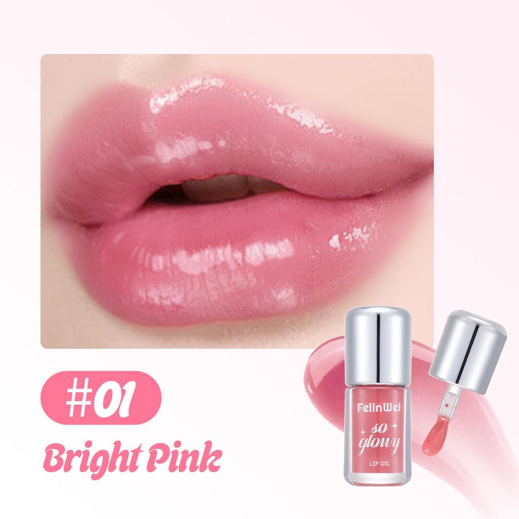 FelinWel Moisturizing Lip Oil with Glossy and Sheer Finish, Blur-Glowy Texture