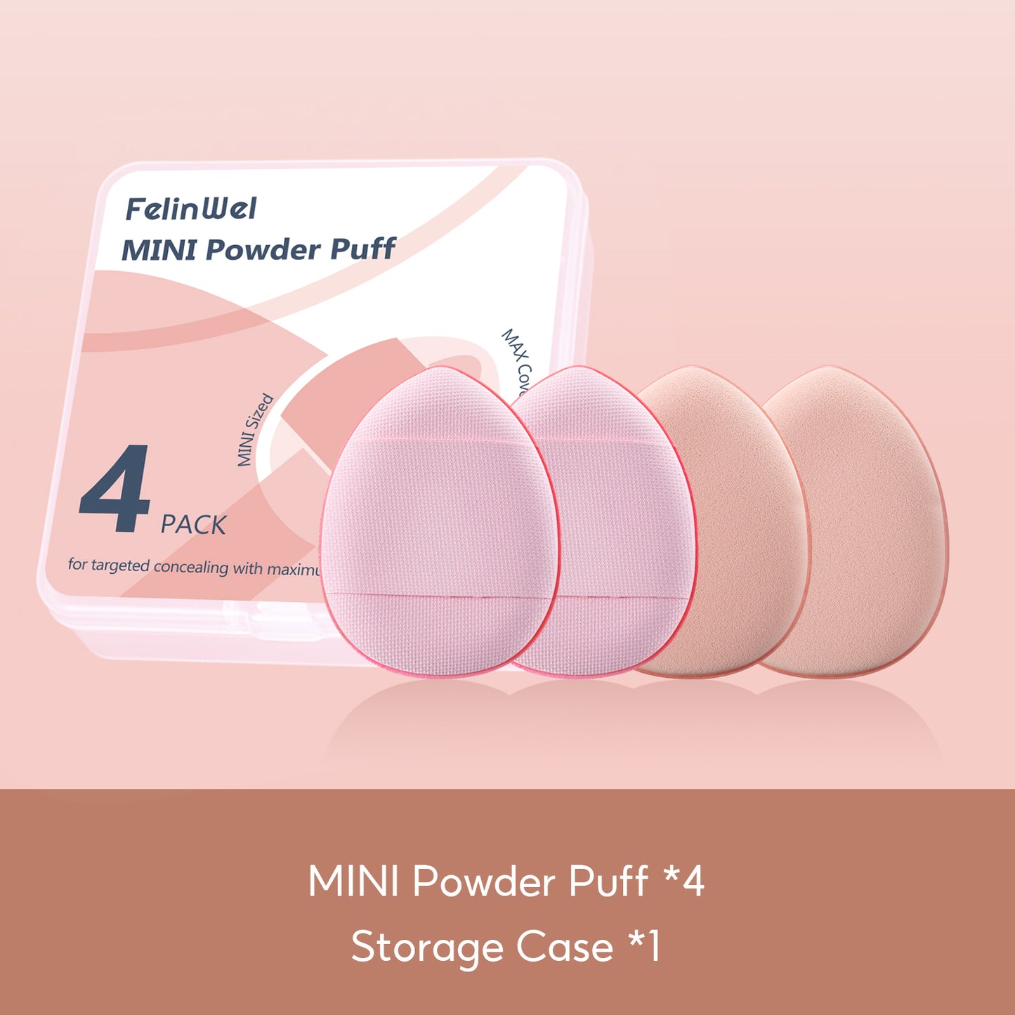 FelinWel Mini Size Finger Puff Set, Face Concealer Foundation Detail Powder Puff