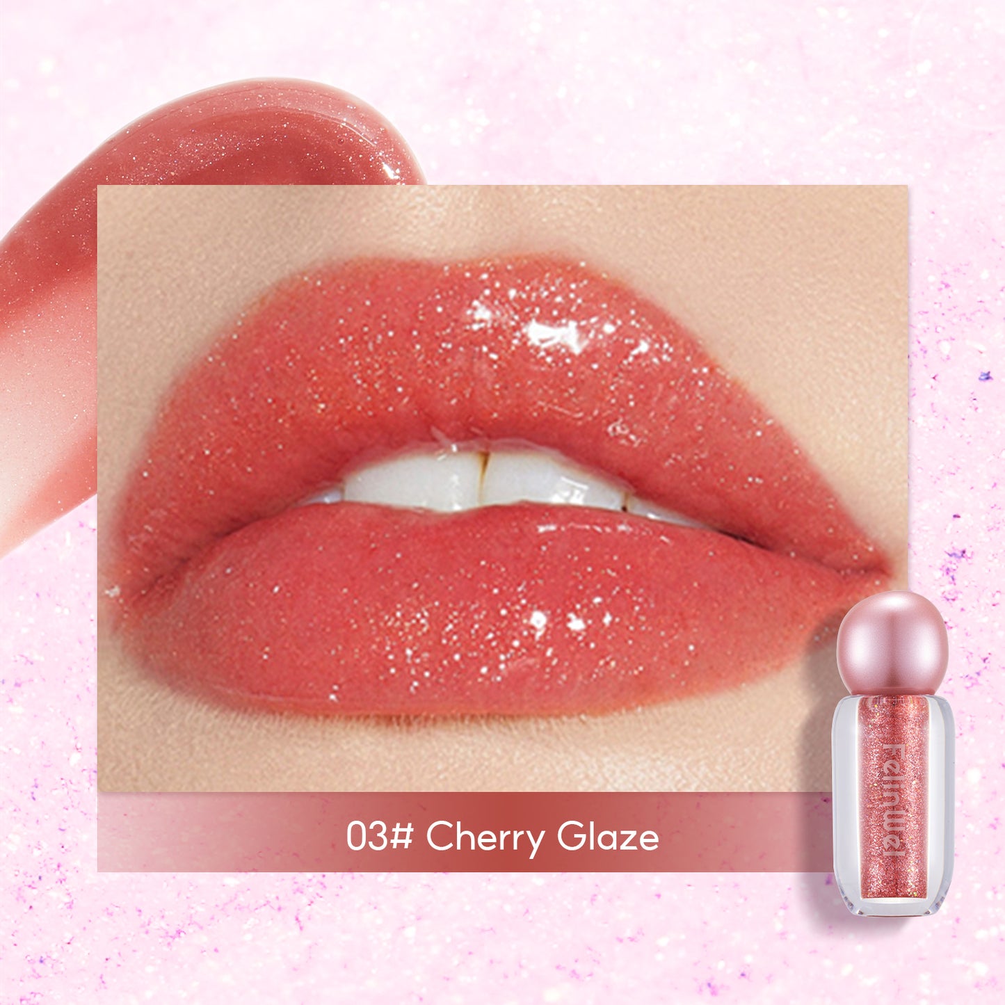 FelinWel Super Sparkly Lip Gloss, Shining and Nourishing, Fresh Texture, Buildable Formula, One for Multipurpose