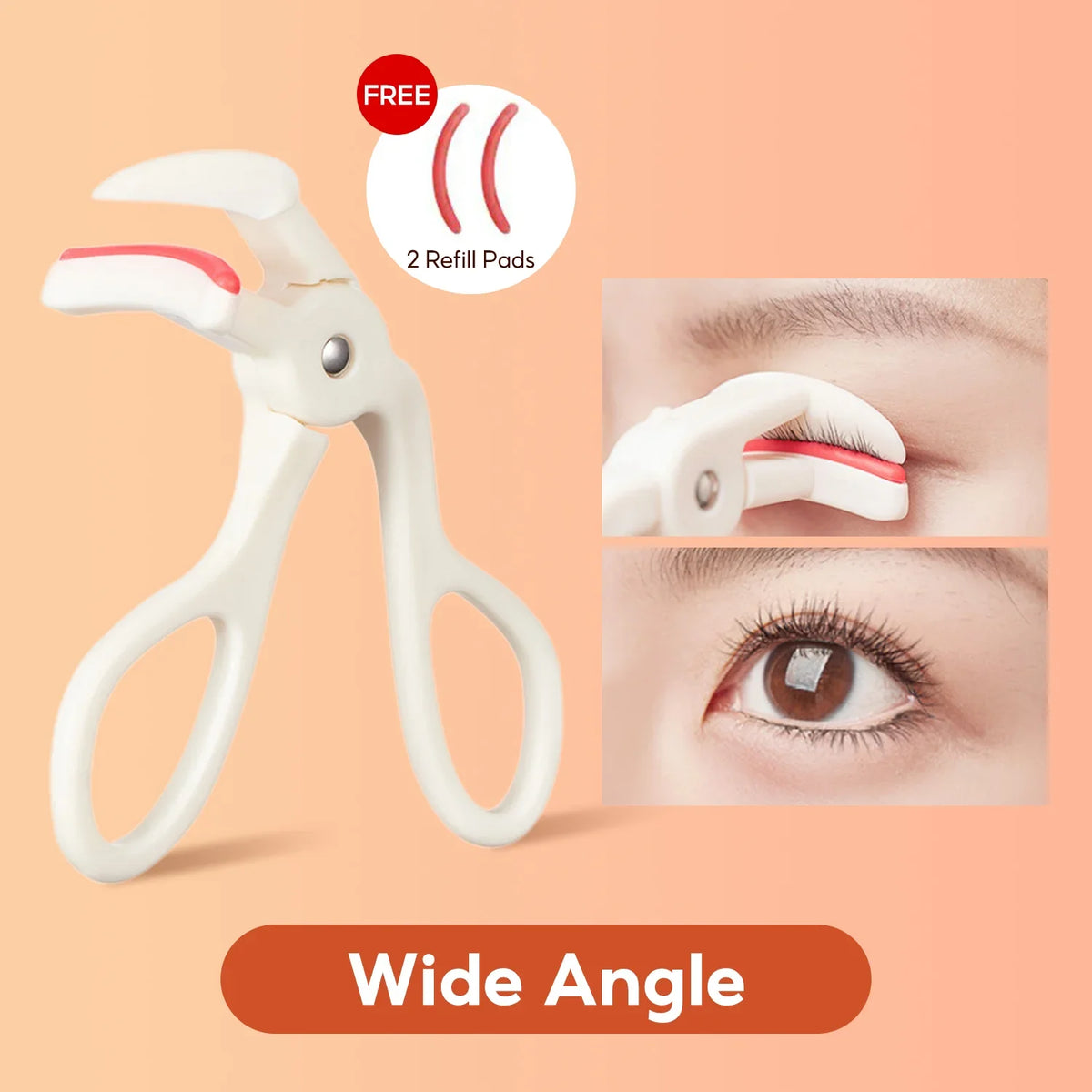 FelinWel Portable Eyelash Curler, Wide Angle Lash Curler with 2 Refill Pads
