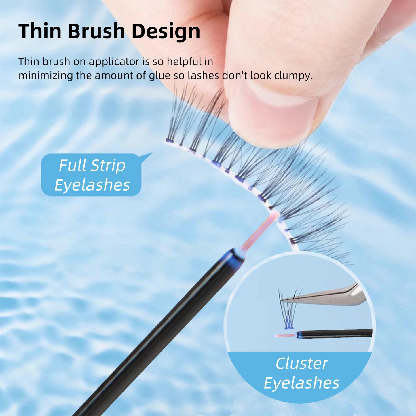 FelinWel - Strong Hold False Eyelash Glue with Brush Applicator for Strip Lash Cluster