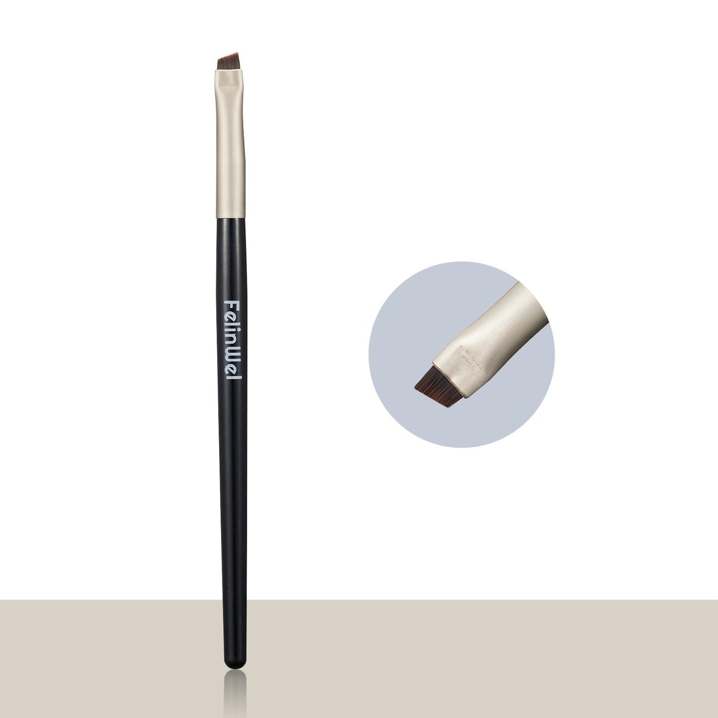 FelinWel 2 Pcs Angled Eyeliner & Eyebrow Makeup Brushes