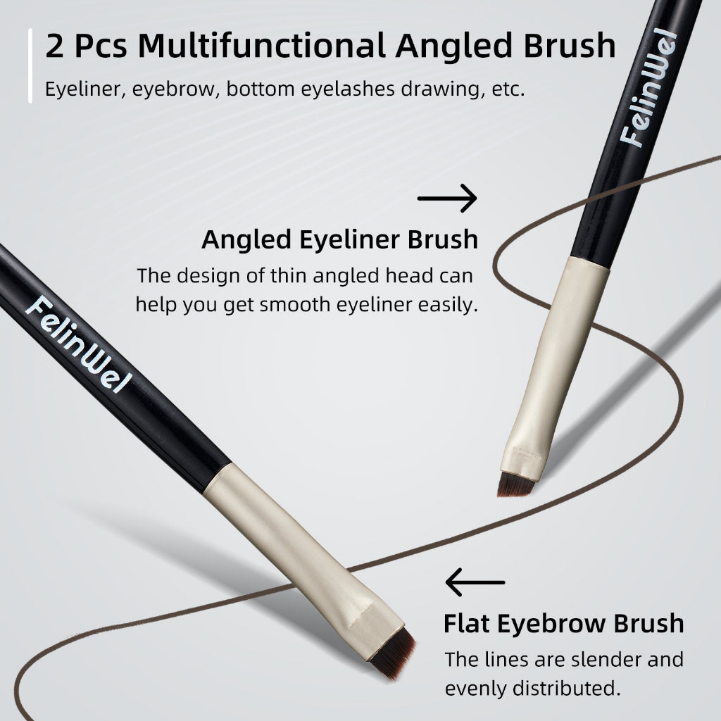 FelinWel Gel Eyeliner & Eyebrow Set (Black & Brown) with Brushes