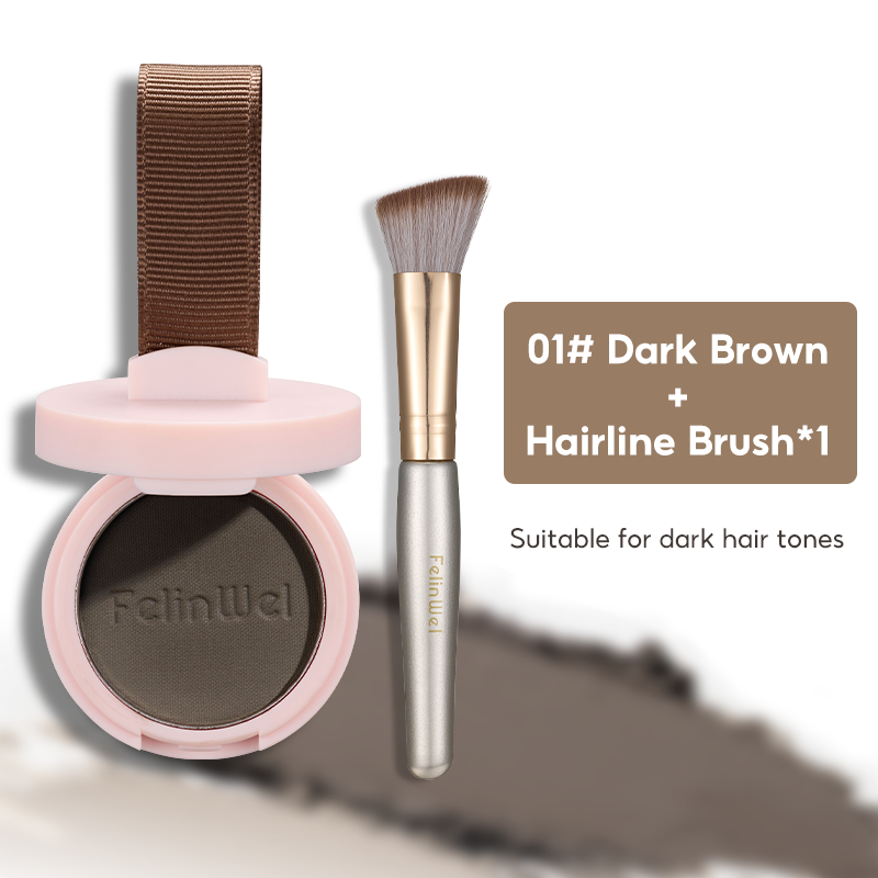 FelinWel Hairline Shadow Powder – Root Touch-Up, Mirror & Puff, 4 Shades
