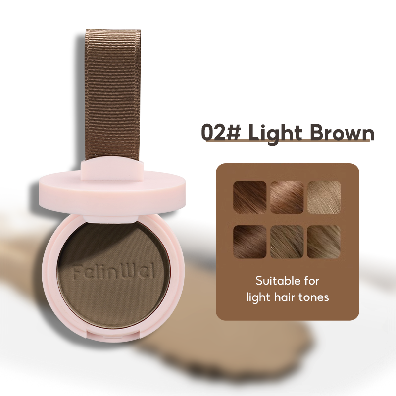 FelinWel Hairline Shadow Powder – Root Touch-Up, Mirror & Puff, 4 Shades