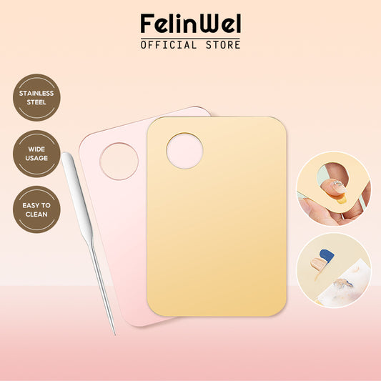 FelinWel Makeup Mixing Palette, Stainless Steel Make-up Blending Palettes