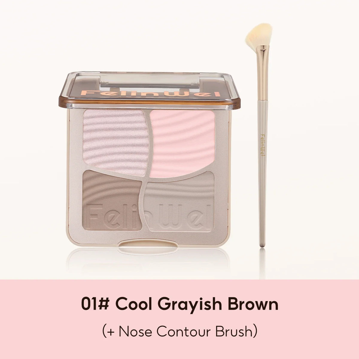 FelinWel 4 Colors Highlighter Contour Palette Makeup 3D Bronzer Matte Powder