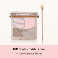 FelinWel 4 Colors Highlighter Contour Palette Makeup 3D Bronzer Matte Powder