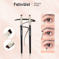 FelinWel 2 Pcs Angled Eyeliner & Eyebrow Makeup Brushes