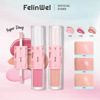 FelinWel Dual-Ended Blush & Highlighter Stick – Dewy Glow, 3 Shades