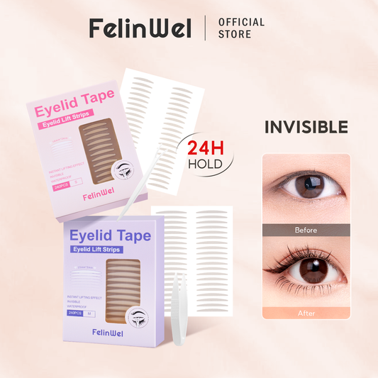 FelinWel - Invisible Double Eyelid Tape Stickers, Eyelid Tape for Hooded Eyes, Self-Adhesive, Waterproof, 2 Types Available