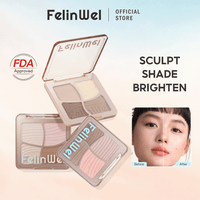 FelinWel 4-in-1 Face Palette – Contour, Bronzer, Blush & Highlighter