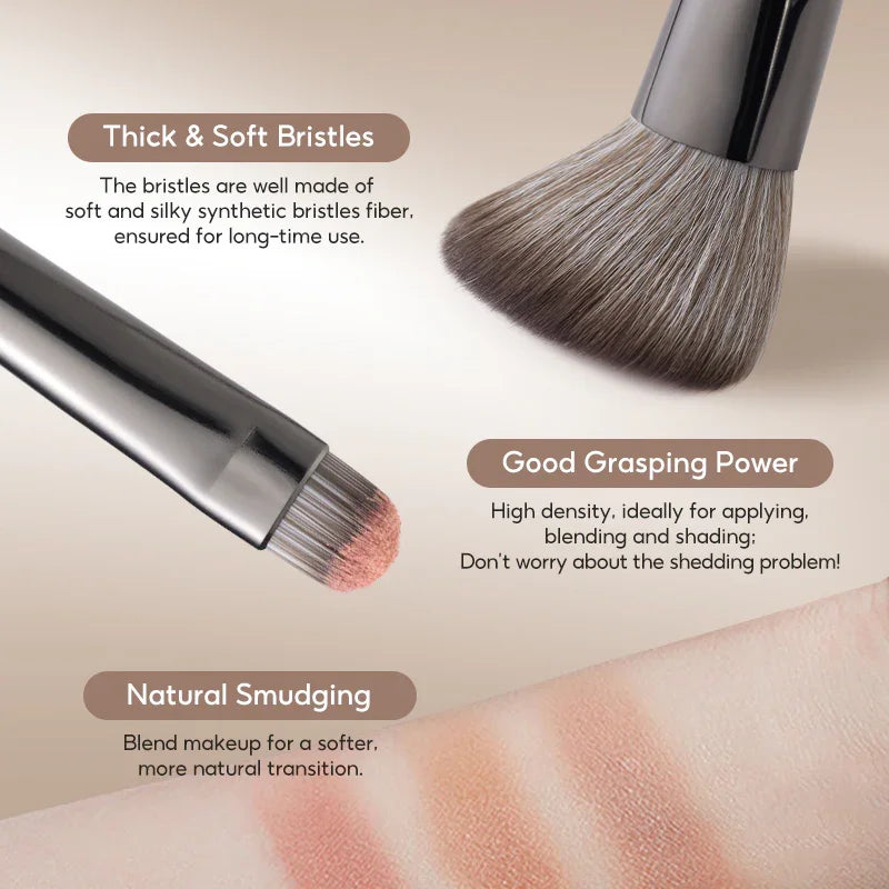 FelinWel 7 Pcs Professional Makeup Brushes Set Cruelty-Free Vegan with Optional Bag