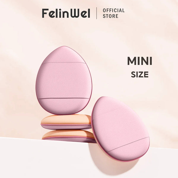 FelinWel Mini Size Finger Puff Set, Face Concealer Foundation Detail Powder Puff