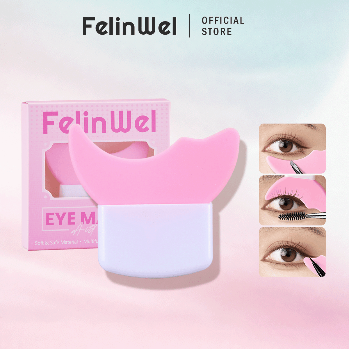 FelinWel Reusable Eye Makeup Guard & Applicator – Eyeliner, Mascara & Eyeshadow Shield