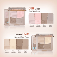 FelinWel 4 Colors Highlighter Contour Palette Makeup 3D Bronzer Matte Powder