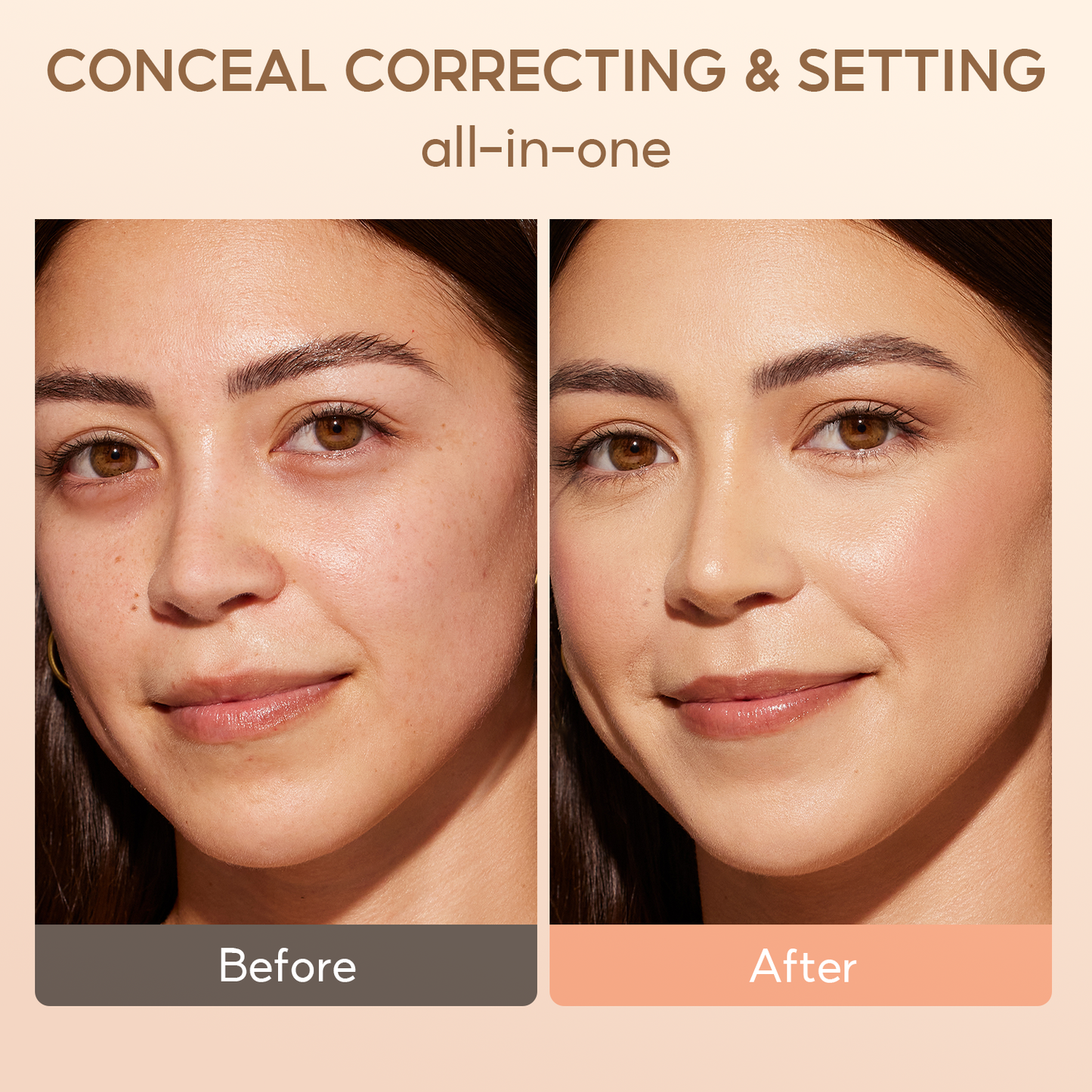 FelinWel Color Corrector Palette for Dark Circles, Redness & Blemishes, Creamy Concealer + Setting Powder with Hydrating Ingredients, 12H Crease-Proof Wear