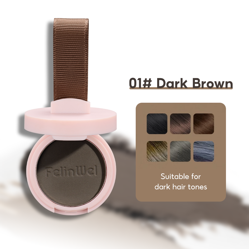 FelinWel Hairline Shadow Powder – Root Touch-Up, Mirror & Puff, 4 Shades