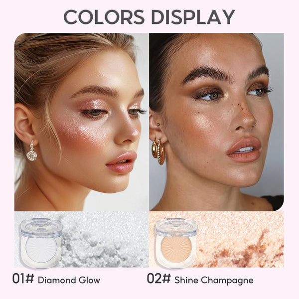 FelinWel Shiny Diamond Highlighter Palette Shimmer Glow Highlighting Powder