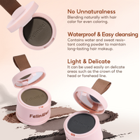 FelinWel Hairline Shadow Powder – Root Touch-Up, Mirror & Puff, 4 Shades