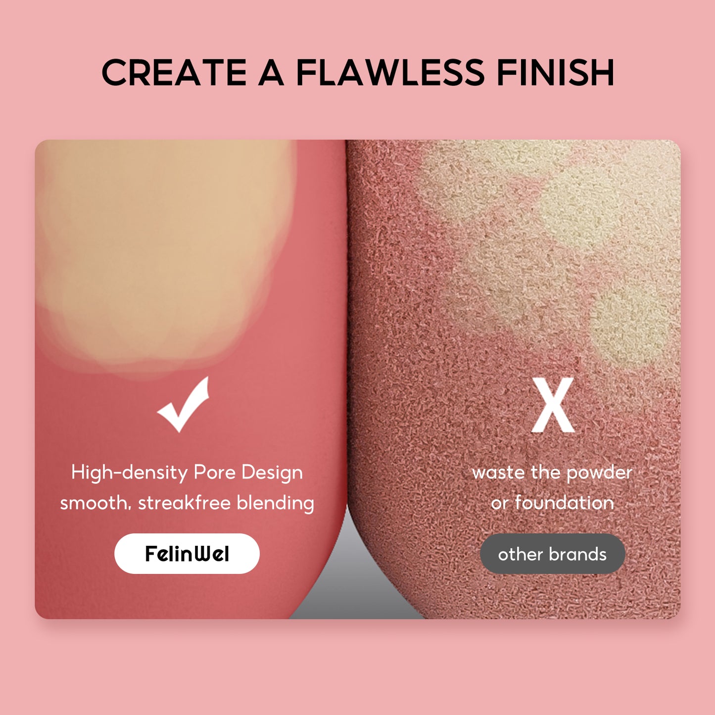FelinWel 4 Pack Beauty Blender Makeup Sponges Set