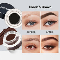 FelinWel 2-in-1 Gel Eyeliner & Brow Set – Waterproof, Brushes Included