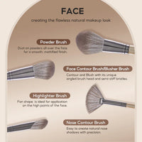 FelinWel 7 Pcs Professional Makeup Brushes Set Cruelty-Free Vegan with Optional Bag