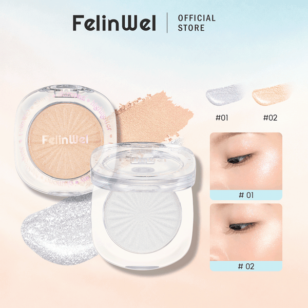FelinWel Shimmer Highlighter Palette – 2 Shades, Vegan & Cruelty-Free