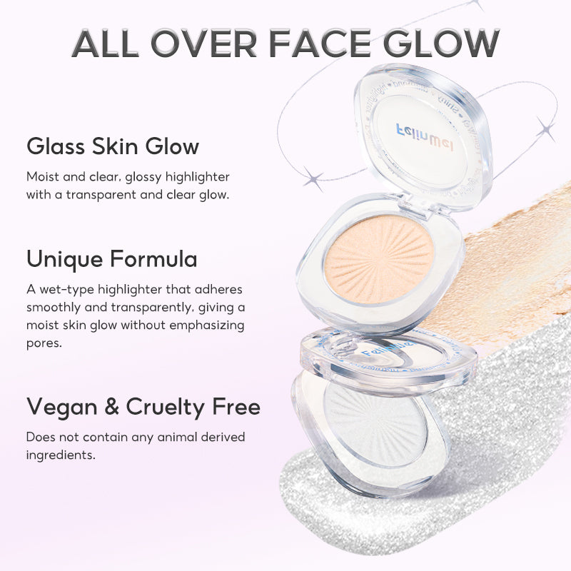 FelinWel Shiny Diamond Highlighter Palette Shimmer Glow Highlighting Powder