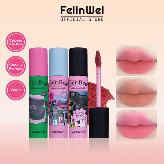FelinWel - Cute Cat Matte Lipgloss Set, Soft Matte Lip Cream, Creamy and Matte Finish
