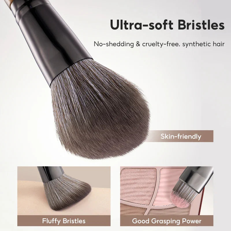 FelinWel 7 Pcs Professional Makeup Brushes Set Cruelty-Free Vegan with Optional Bag