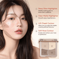 FelinWel 4-in-1 Face Palette – Contour, Bronzer, Blush & Highlighter