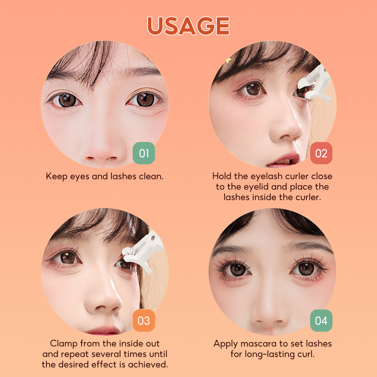 FelinWel Portable Eyelash Curler, Wide Angle Lash Curler with 2 Refill Pads