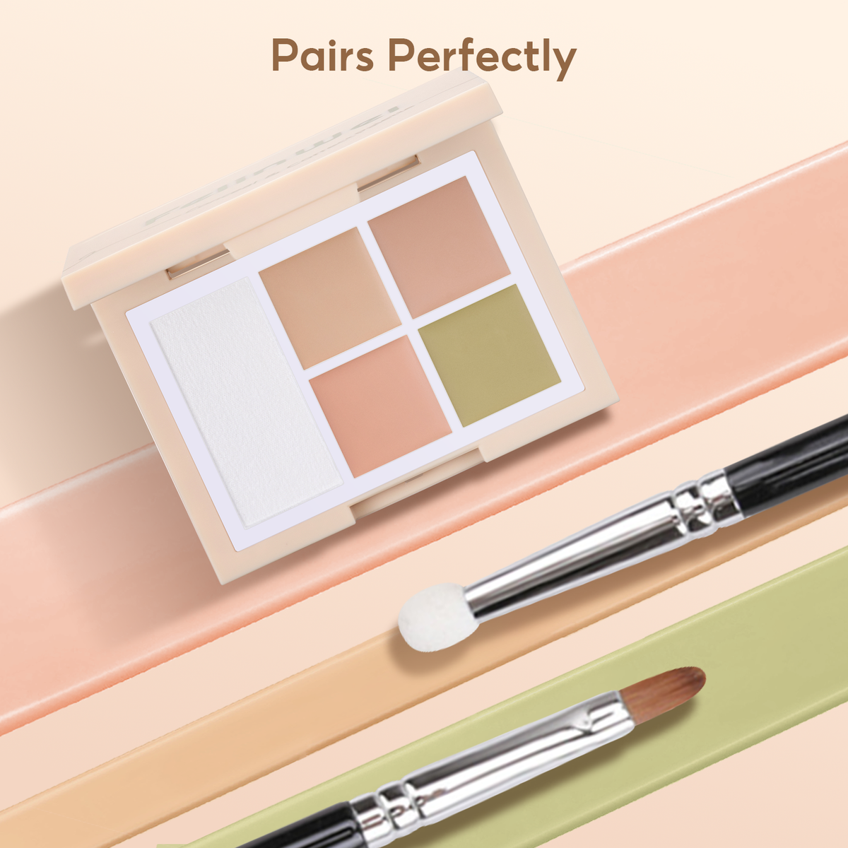 FelinWel Color Corrector + Setting Powder Palette for Dark Circles, Redness & Blemishes