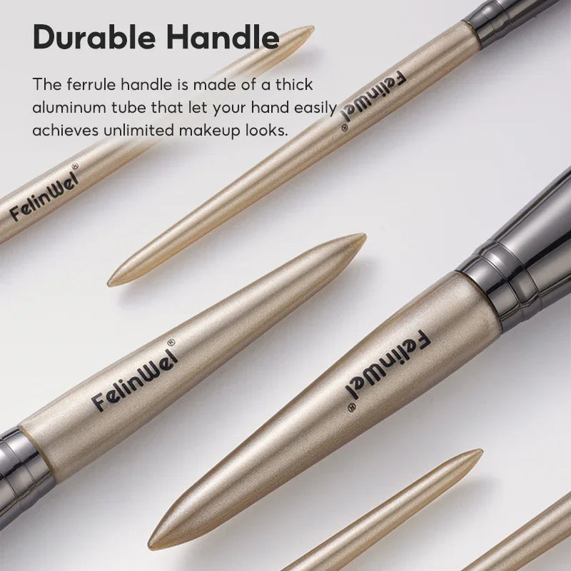FelinWel 7 Pcs Professional Makeup Brushes Set Cruelty-Free Vegan with Optional Bag