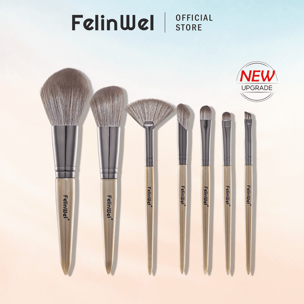 FelinWel 7-Piece Makeup Brush Set – Vegan & Cruelty-Free