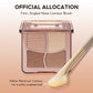 FelinWel 4 Colors Highlighter Contour Palette Makeup 3D Bronzer Matte Powder