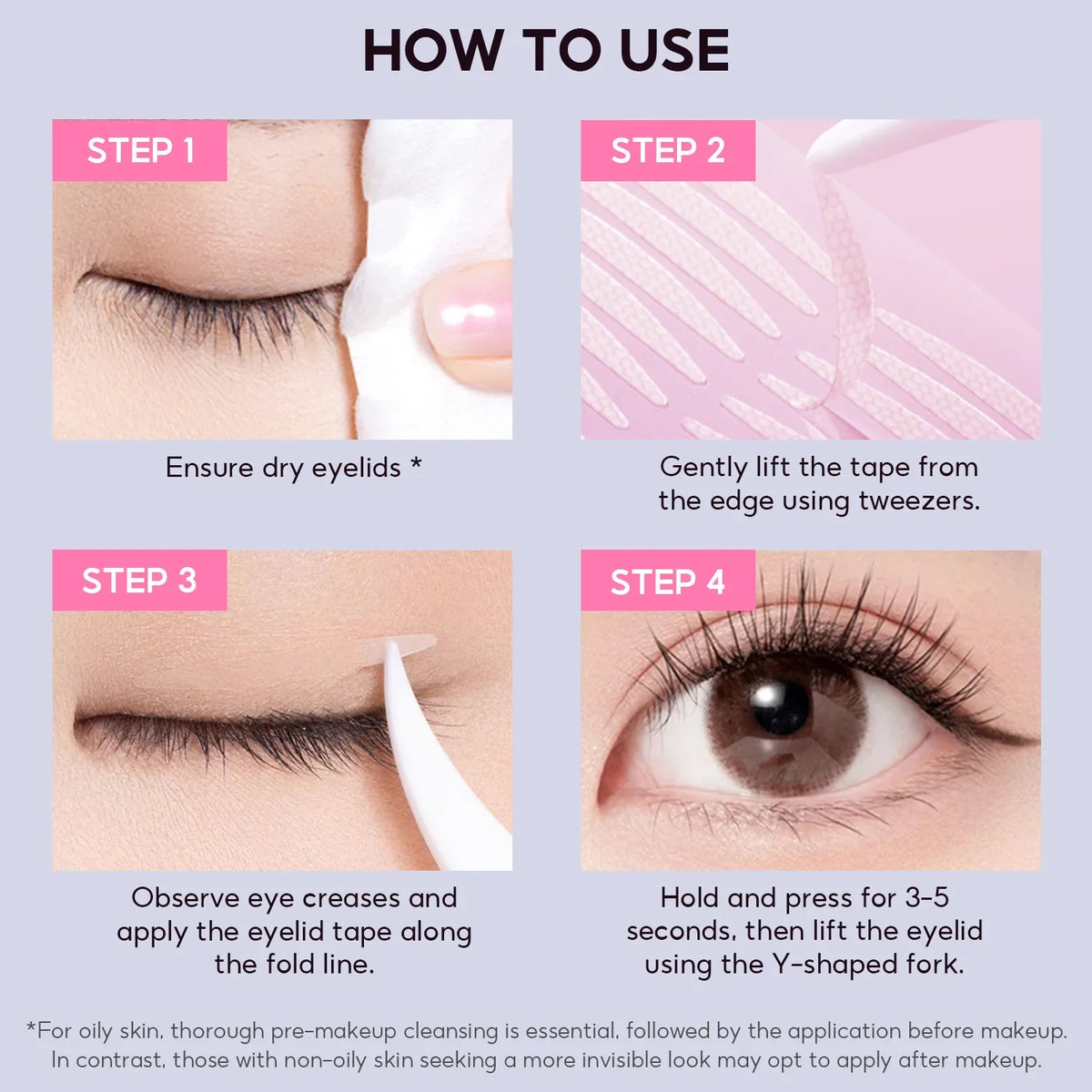 FelinWel Invisible Double Eyelid Tape Stickers, Eyelid Tape for Hooded Eyes, Self-Adhesive