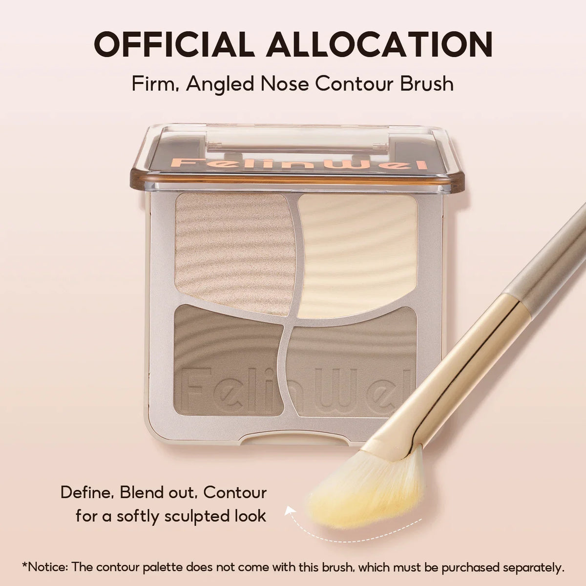 FelinWel 4 Colors Highlighter Contour Palette Makeup 3D Bronzer Matte Powder